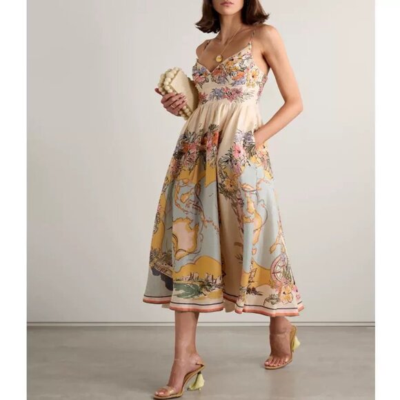 Zimmermann Dresses & Skirts - ZIMMERMANN Tallow pleated printed linen midi dress
